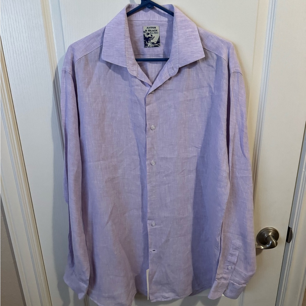 Astor & Black custom clothiers dress shirt size:L